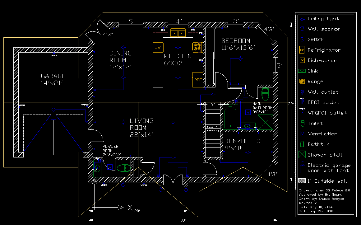 Design 2d floor plan drawing on autocad in a 24 hours by Alitanveer297 |  Fiverr